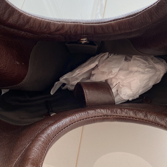 Brown leather and fur purse - Picture 4 of 5